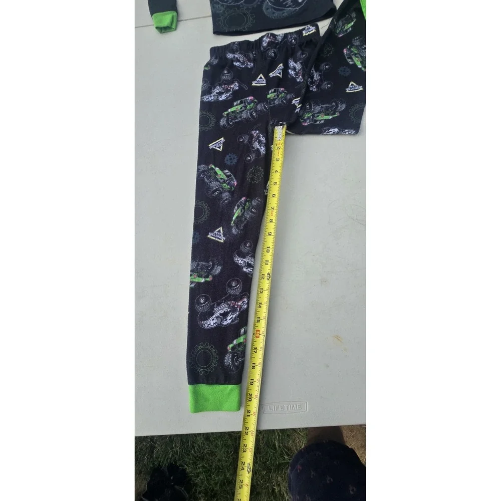 Monster Jam Boys 2-Piece Long Sleeve Tee Pajama Set (Size 10)